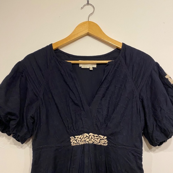Anthropologie Orla Mini Embroidered Black Dress - Picture 7 of 8